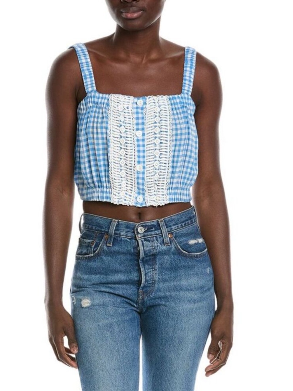 Roller Rabbit Gingham Miley Top Blue